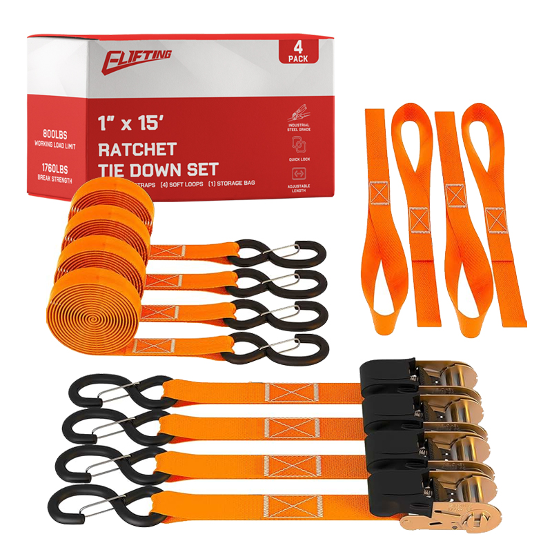 1 "x 15" Ratsche-Down-Kit mit Soft Loops （4-Pack）